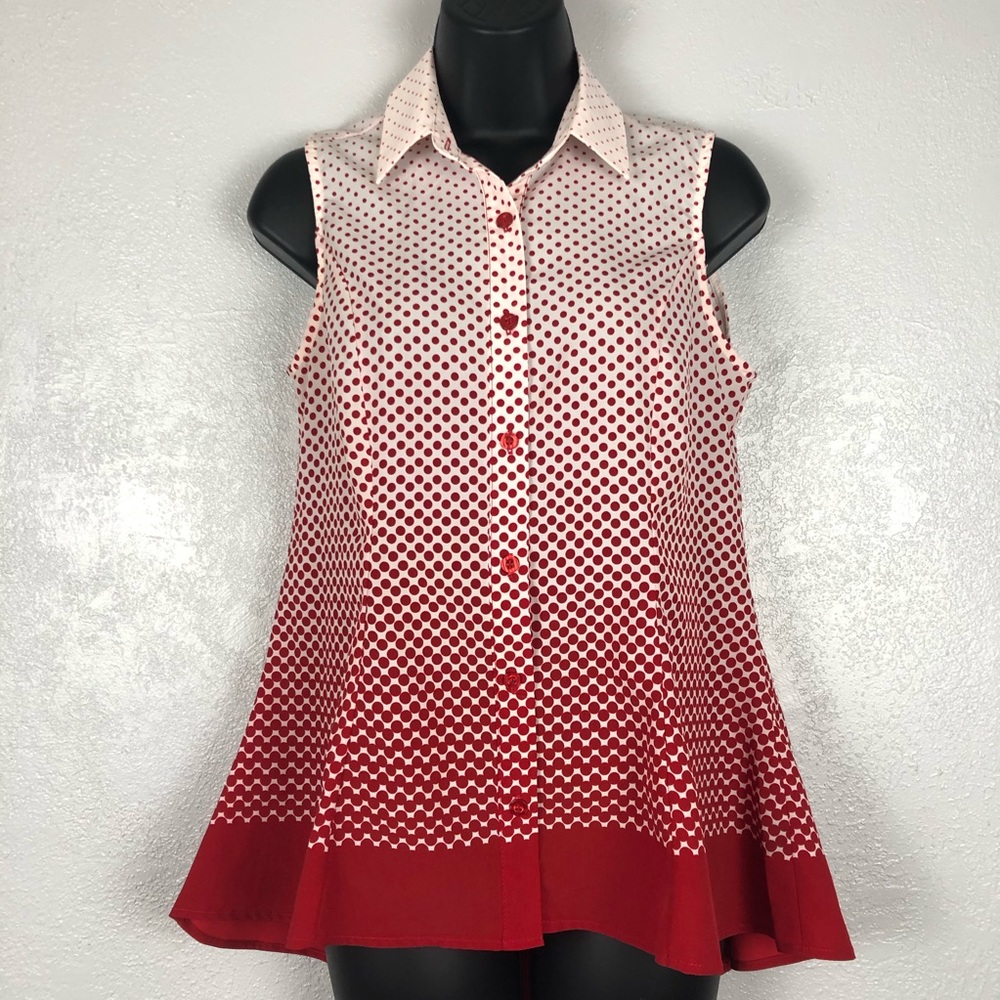 KNAPP STUDIO red white polka dot hombre sh…